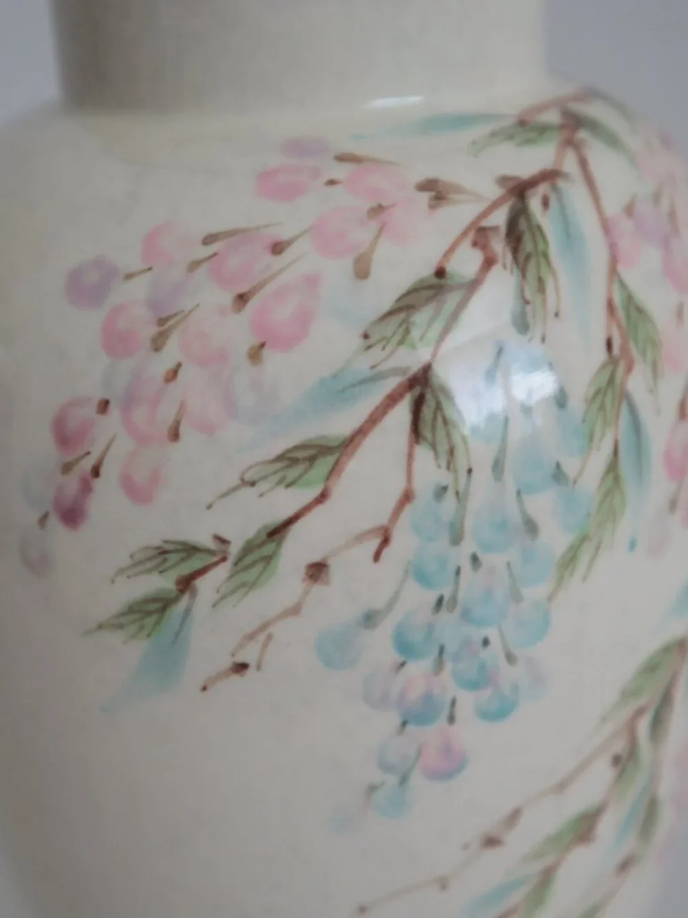 Vintage 90s Sally Noland Hand Painted Vase